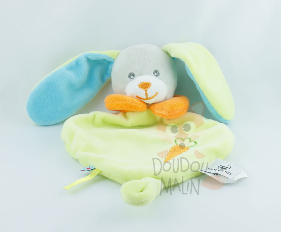  baby comforter rabbit green blu orange carrot 